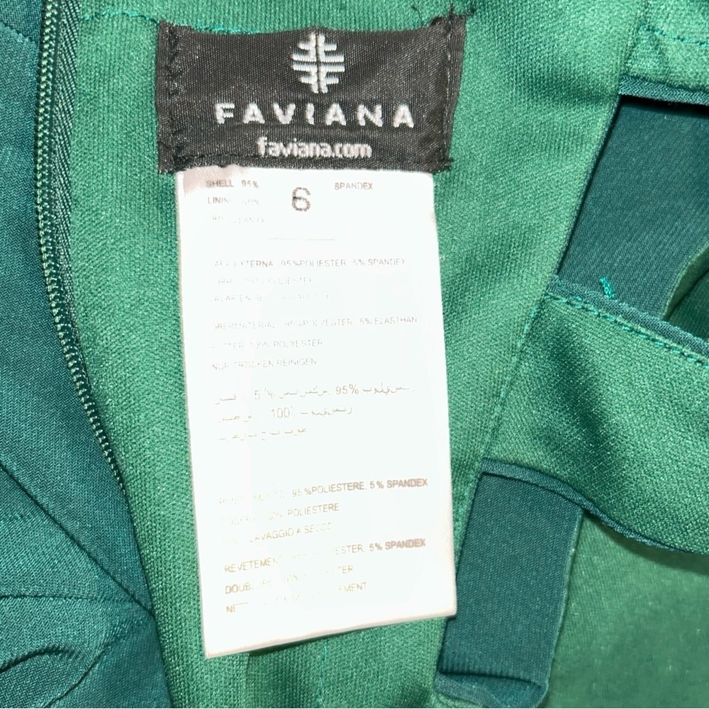 Faviana Deep V after dark Green Backless Gown - Picture 6 of 6